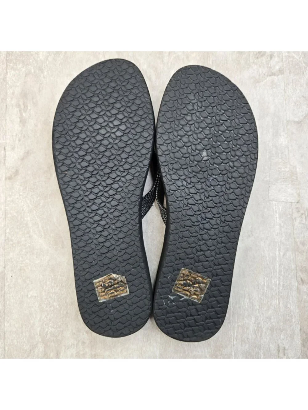 Reef Thong Sandals Size 10 Black Croc Comfort Open Toe Flip Flops Summer Beach